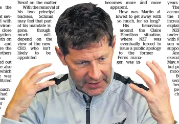  ?? Photo / Photosport ?? Andreas Heraf has gone — but the uncertain times are not over for his former colleagues at NZ Football.