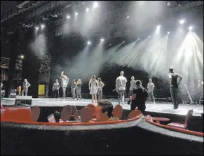  ?? John Katsilomet­es Las Vegas Review-Journal @jonnykats ?? Performers rehearse for the 31st annual Golden Rainbow Ribbon of Life show at Tropicana Theater on Saturday.