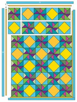  ??  ?? Hydrangea Assembly Diagram 66" x 90"