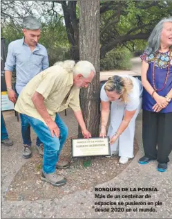  ?? ?? BOSQUES DE LA POESÍA. Más de un centenar de espacios se pusieron en pie desde 2020 en el mundo.