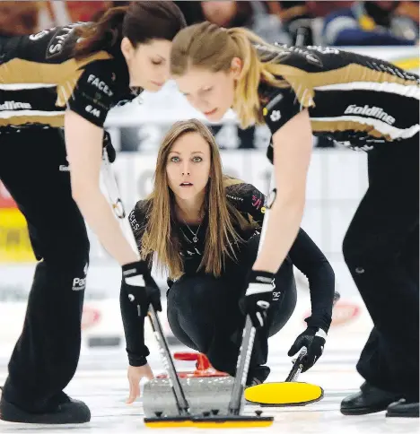  ?? DARREN MAKOWICHUK ?? Rachel Homan’s Ottawa rink will be in somewhat familiar territory as it vies for an Olympic team berth at the Canadian curling trials beginning Saturday at their hometown Canadian Tire Centre, where they have watched NHL games and rock concerts but...