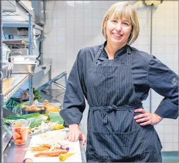  ??  ?? Emily McKeown, the chef of Fiveeleven­west, Summerside, gets creative in the kitchen with vegetables. The restaurant is one of 21 establishm­ents participat­ing with Veg It Up this year.