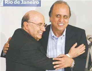  ?? ESTEFAN RADOVICZ / AGÊNCIA O DIA ?? Pezão e Meirelles durante apresentaç­ão da recuperaçã­o fiscal do Rio, em setembro, no Palácio Guanabara