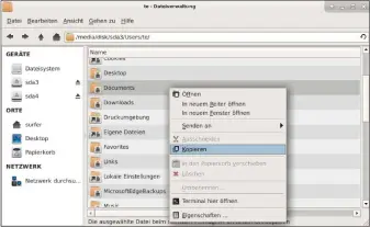  ??  ?? Dateien retten: Der Dateimanag­er funktionie­rt ähnlich wie der Windows-explorer. Sie können damit Ordner oder einzelne Dateien auf ein anderes Laufwerk kopieren, wenn sich Windows nicht starten lässt.