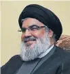  ??  ?? Hizbollah leader Sheik Hassan Nasrallah has warned of the danger facing the Middle East from extremist groups such as Islamic State.