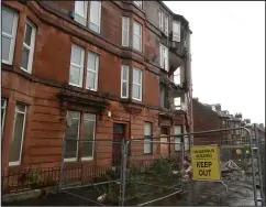  ??  ?? The collapsed building on Albert Road, Crosshill Pictures: Jamie Simpson