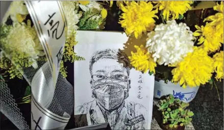  ?? STR/AFP ?? Anger over Beijing’s approach erupted on social media last week after the death of Wuhan doctor Li Wenliang, who police silenced when he raised the alarm about the threat of an emerging virus in December.