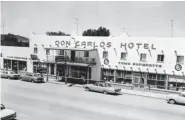  ??  ?? A 1940s photograph of the Don Carlos Hotel, which has since been turned into apartments above the R&amp;R Market.