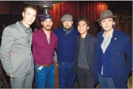  ?? COURTESY OF DAN STEINBERG/TWENTIETH CENTURY FOX ?? From left, Will Poulter, Tom Hardy, Leonardo DiCaprio, Forrest Goodluck and Lukas Haas in Los Angeles.