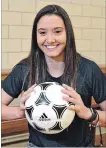  ?? IAN STEWART / SPECIAL TO THE RECORD ?? Kaylee Bruce is described as a tenacious, smart soccer player.