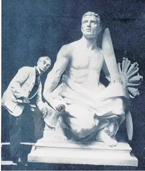  ??  ?? Albert Toft and the RAF statue of the Birmingham Hall of Memory