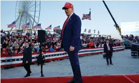  ?? Photograph: Michael M Santiago/Getty Images ?? Donald Trump at a campaign rally in Wildwood, New Jersey, over the weekend.