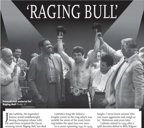  ?? Photo: IC ?? Promotiona­l material for Raging Bull