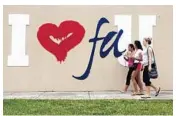  ?? MARK RANDALL/SOUTH FLORIDA SUN SENTINEL ?? FAU placed 281 out of 381 national universiti­es in the 2020 U.S. News & World Report rankings, released Monday.