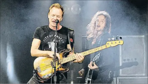  ?? ÀLEX GARCIA ?? Sting agradeció la entrega del público con un repaso de sus grandes éxitos en solitario y con Police