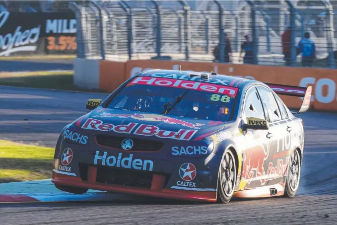  ?? Picture: AAP IMAGES ?? Red Bull driver Jamie Whincup is very much after the Supercars championsh­ip mantle and says his lack of wins so far this season doesn’t mean much.