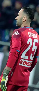  ??  ?? Esperienza David Ospina di anni ne ha 31 ed è arrivato a Napoli nell’estate del 2018: il Napoli aveva puntato su Meret che però s’infortunò al secondo allenament­o Arrivò Ospina dall’Arsenal in prestito con diritto di riscatto esercitato poi lo scorso giugno