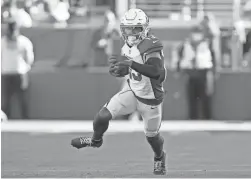  ?? ?? Arizona Cardinals wide receiver Christian Kirk runs against the San Francisco 49ers during the first half Sunday in Santa Clara, Calif.