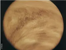  ??  ?? Above: The thick clouds on Venus prevent us seeing the surface in visible light