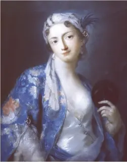  ??  ?? 2. Portrait of Felicità Sartori, 1740–41, Rosalba Carriera, pastel on paper, 70 × 55cm. Galleria degli Uffizi, Florence