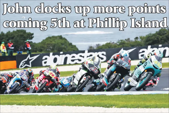  ?? Photograph: PETRONAS Sprinta Racing ?? Oban’s John McPhee, No 17, in action at the Australian Grand Prix at Phillip Island.