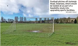  ?? RICHARD YOULE ?? Football pitches off Ashleigh Road, Swansea, which would be looked at as part of a feasibilit­y study into upgrading sports facilities.