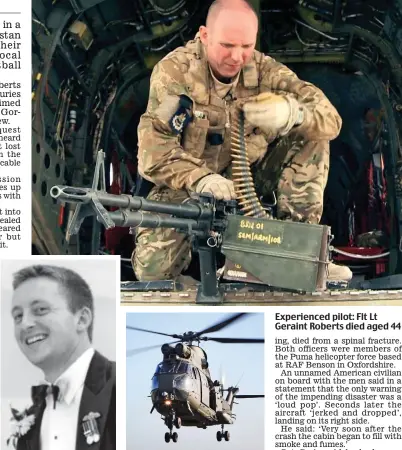  ??  ?? Experience­d pilot: Flt Lt Geraint Roberts died aged 44