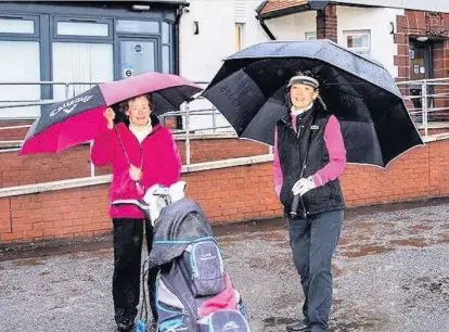  ??  ?? Teeing off
Mary Senior, left, and vice captain Margaret McConnell ahead of the new season