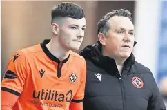  ??  ?? DIAMOND IN THE ROUGH Kerr Smith (left) is sole shining light in the Dundee United academy and Micky Mellon knew it