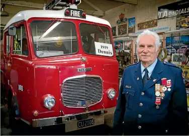  ??  ?? This Dennis fire engine was a sister truck to the one Dennis Alexander rode to fires in while working in Mt Maunganui.