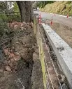  ??  ?? Walls of a historical farm cottage were uncovered during retaining wall rebuild.