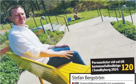  ?? FOTO: ULRICA ANDERSSON ?? TRIVS. Stefan Bergström är nöjd med hur det blev i Tuvanparke­n.