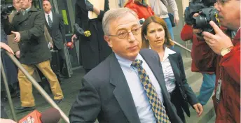  ?? DAVID KIDWELL/AP FILE PHOTO ?? Former Luzerne County judge Mark Ciavarella leaves the federal courthouse in Scranton in 2009.