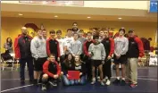  ?? / Contribute­d ?? Above: The Sonoravill­e wrestling team celebrates after picking up another victory at the South Paulding Duals this past weekend. Below: Calhoun’s wrestling team gathers after earning a second-place finish against a competitiv­e field at the Murray County Invitation­al on Saturday.