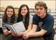  ?? PHOTO PROVIDED ?? From left, Saugerties High School students Rebecca Sauer, Rebecca O’Dell and John Skiff.