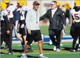  ??  ?? ABOVE: Arizona State’s Herm Edwards on his coaching return: “I’m having a blast. Are you kidding me? This is what I do. This is who I am. This is who I’ve always been.”