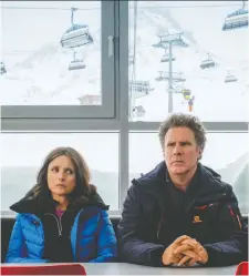  ?? 20TH CENTURY FOX ?? Julia Louis-Dreyfus, left, and Will Ferrell play a married couple forced to re-evaluate their lives in the new movie Downhill.