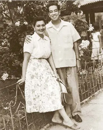  ?? ?? Leo and Bebe Virata in the 1950s.