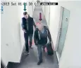  ??  ?? CCTV shows Ronan Hughes, left, meeting Gheorghe Nica at a hotel in October 2019