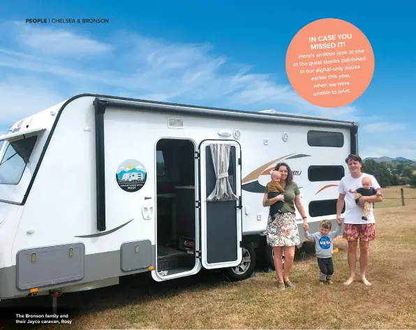  ??  ?? The Bronson family and their Jayco caravan, Rosy