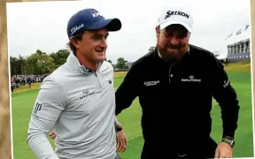  ??  ?? OLD PALS: Paul Dunne (left) and Shane Lowry have a chat at last October’s Bristish Masters in Newcastle