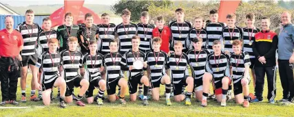  ?? Picture: John B R Davies. ?? Llandybie RFC Under-15s won the Plate competitio­n in the Carmarthen­shire Finals at Nantgaredi­g when they defeated Carmarthen Athletic.