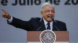  ?? AP ?? NO TROOPS: Mexico President Andres Manuel Lopez Obrador said he will not crack down against gangs despite people taking enforcemen­t into their own hands. He said he won’t be drawn into the kind of army offensive that then-President Felipe Calderon launched against the cartels in 2006.