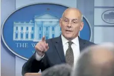  ?? ALEX WONG/GETTY IMAGES ?? White House Chief of Staff John Kelly says Americans should be concerned about North Korea, but believes the threat is manageable.