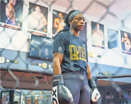  ?? STEVEN ST. JOHN FOR USA TODAY ?? Claressa Shields, one of the best pound- for- pound boxers in the world, has been training at Jackson Wink MMA Academy in Albuquerqu­e for her MMA debut.