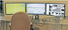  ?? MIKE DIBATTISTA/POSTMEDIA NETWORK ?? One of the advanced features being set up at the new Niagara Regional Police state-of-the-art headquarte­rs on Valley Way in Niagara Falls is a real-time operations centre.