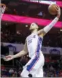  ?? NELL REDMOND — THE ASSOCIATED PRESS ?? Sixers guard Ben Simmons slams home a dunk in the second half against Charlotte Sunday.