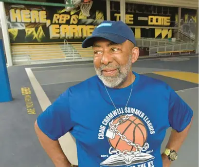  ?? AMY DAVIS/BALTIMORE SUN PHOTOS ?? William Wells, 77, longtime basketball coach at Baltimore’s Madison Square Recreation Center and St. Frances Academy, will be honored July 30 when a street next to the center is marked as William Wells Lane.
