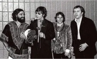  ?? Ron Galella/Getty Images 1968 ?? Felix Cavaliere (left), Dino Danelli, Eddie Brigati and Gene Cornish of the Rascals attend a Martin Luther King Jr. benefit concert in 1968 at Madison Square Garden in New York City.