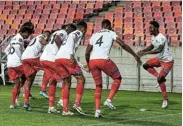  ?? Picture: RICHARD HUGGARD/GALLO IMAGES ?? VICTORY DANCE: The Chilli Boys will go into tomorrow’s match against Mamelodi Sundowns at the Lucas Masterpiec­es Moripe Stadium (8pm) oozing confidence after their 3-0 triumph over Richards Bay at home in Gqeberha on Wednesday